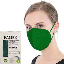 FAMEX FFP2 NR maseczka ochronna 1szt. (ciemna zieleń)